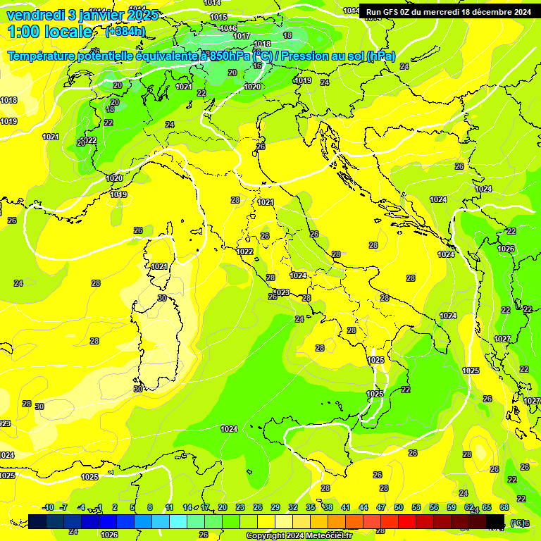 Modele GFS - Carte prvisions 