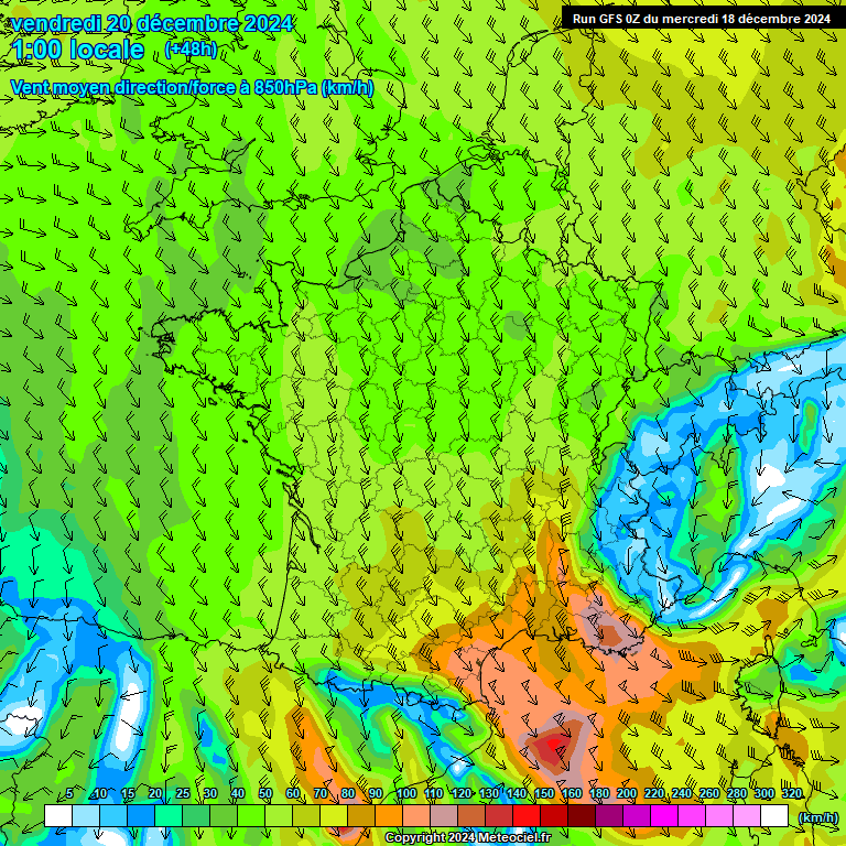 Modele GFS - Carte prvisions 