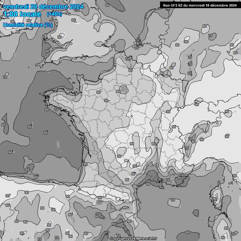 Modele GFS - Carte prvisions 