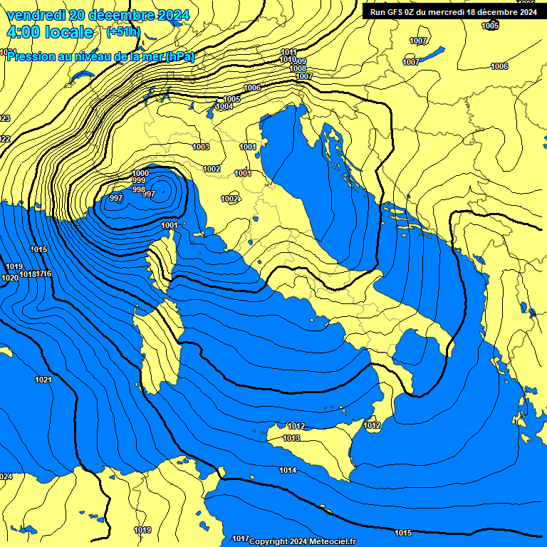 Modele GFS - Carte prvisions 