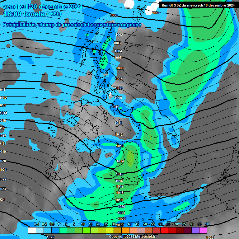 Modele GFS - Carte prvisions 