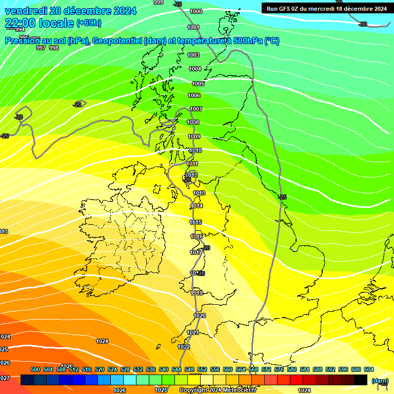 Modele GFS - Carte prvisions 