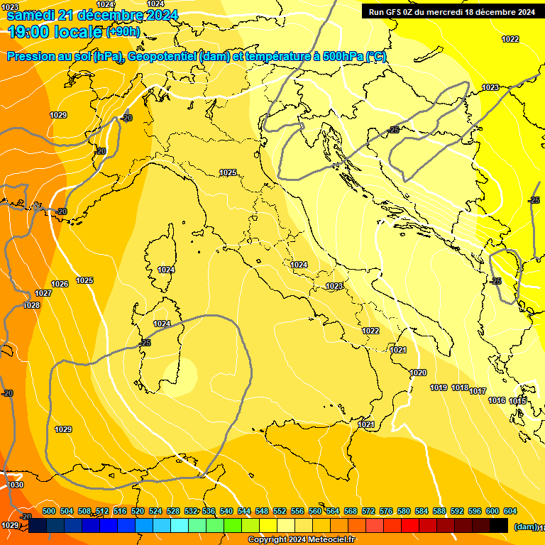 Modele GFS - Carte prvisions 