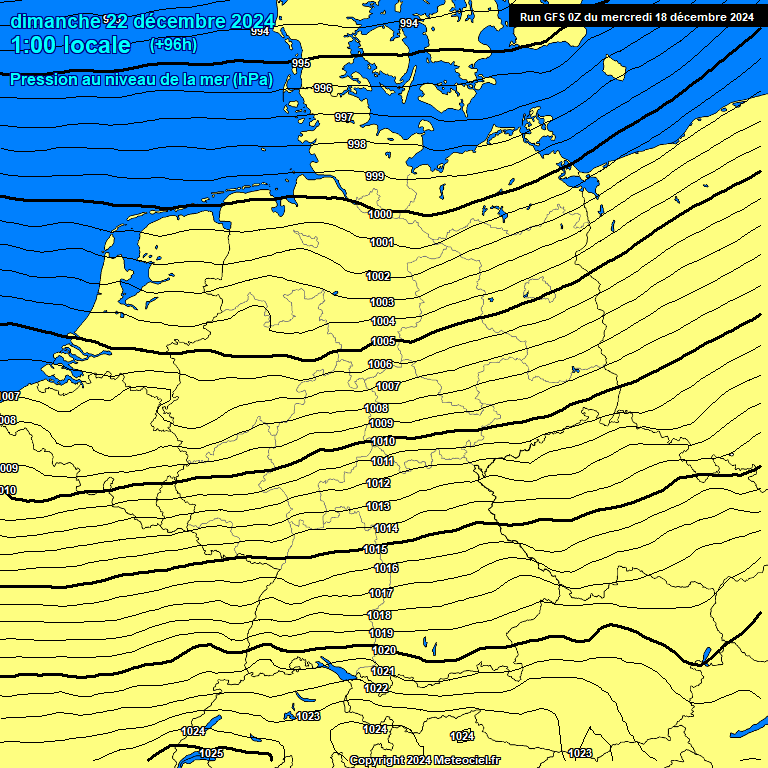 Modele GFS - Carte prvisions 