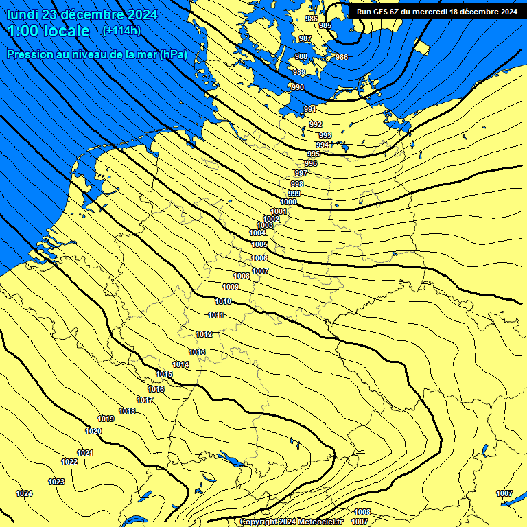 Modele GFS - Carte prvisions 