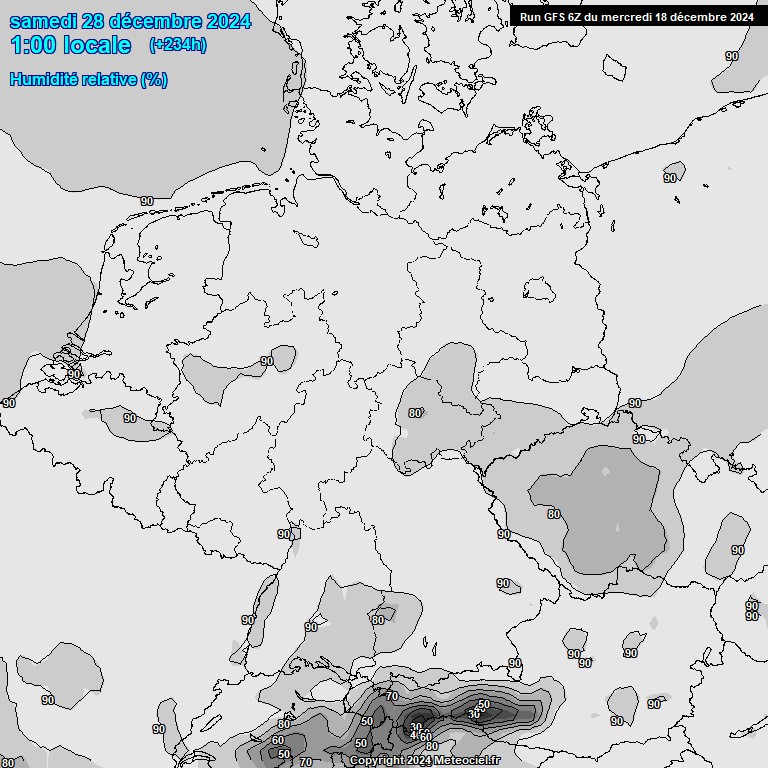 Modele GFS - Carte prvisions 