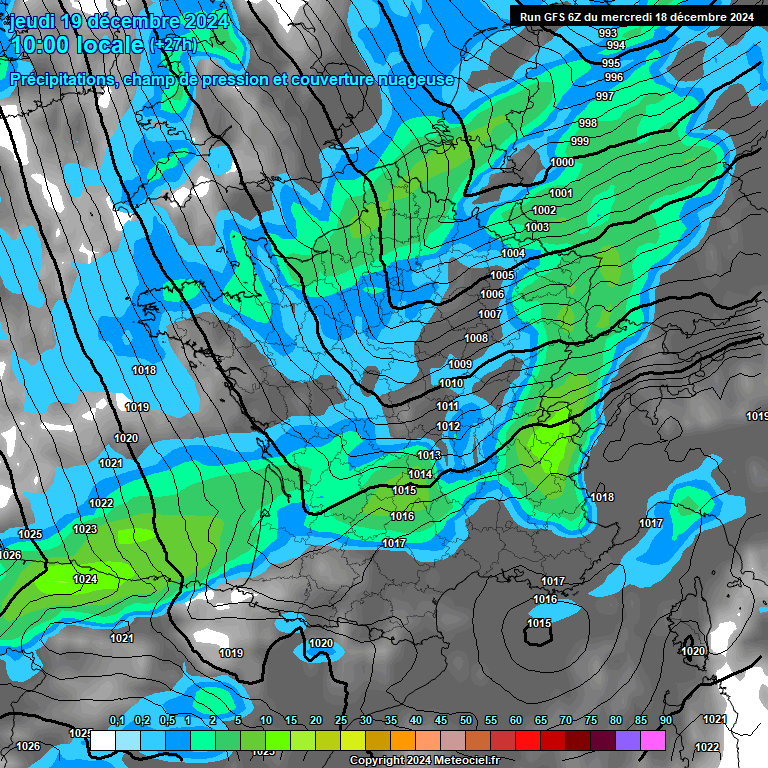 Modele GFS - Carte prvisions 