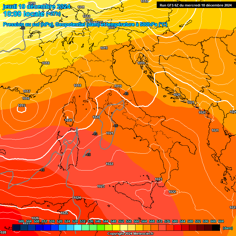 Modele GFS - Carte prvisions 