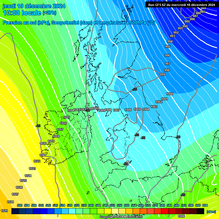 Modele GFS - Carte prvisions 