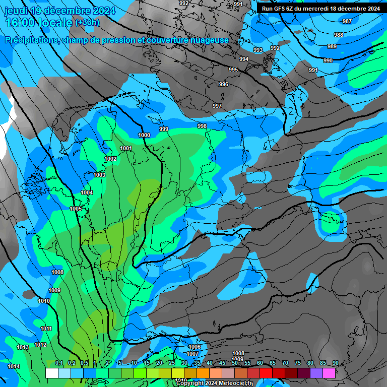 Modele GFS - Carte prvisions 