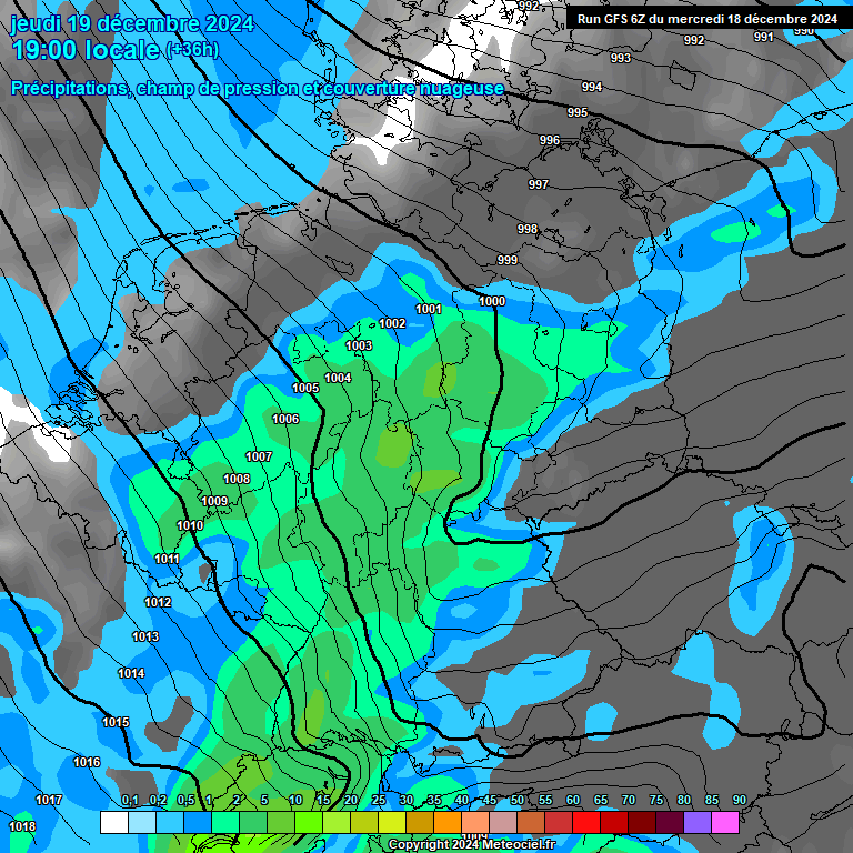 Modele GFS - Carte prvisions 