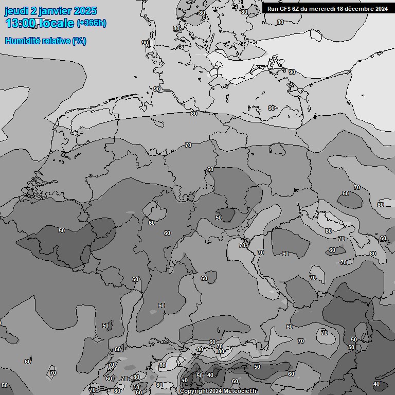 Modele GFS - Carte prvisions 