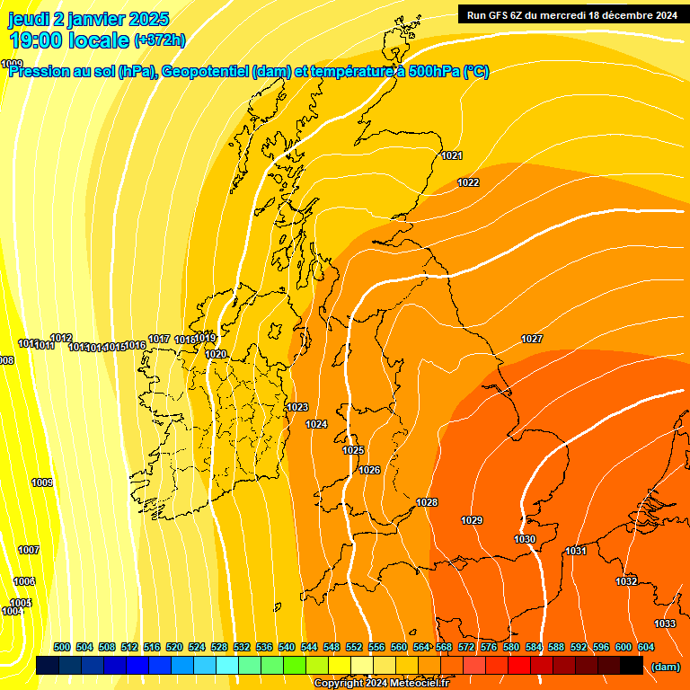 Modele GFS - Carte prvisions 