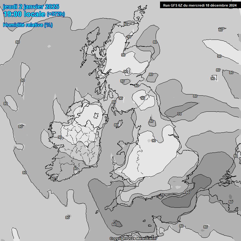 Modele GFS - Carte prvisions 