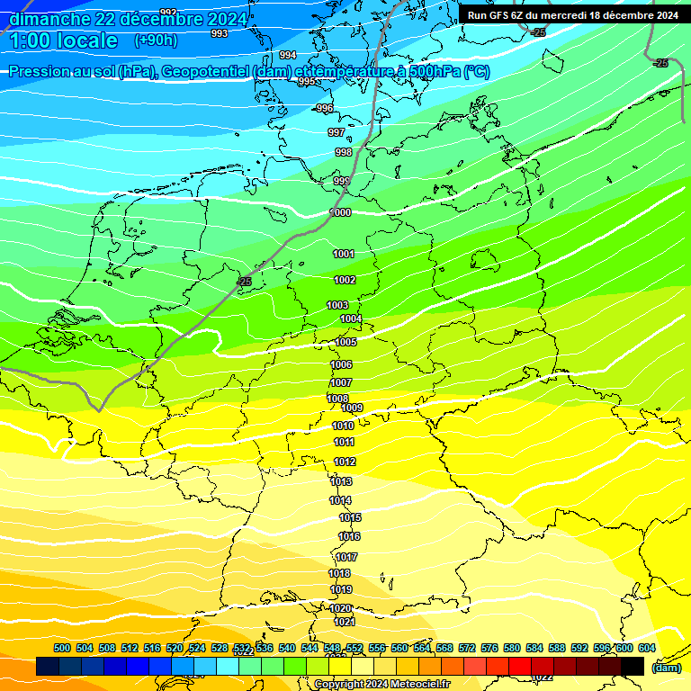 Modele GFS - Carte prvisions 