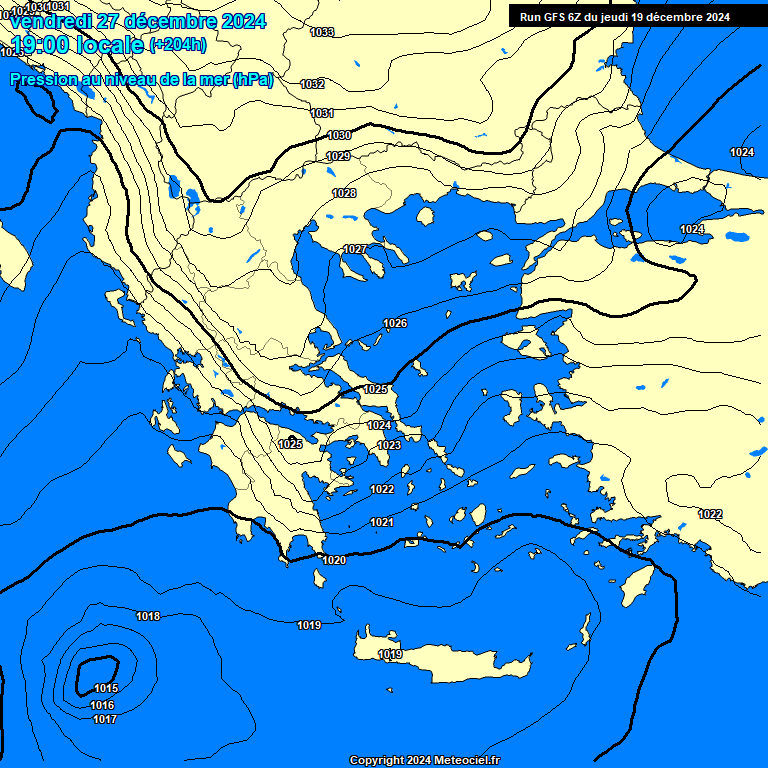 Modele GFS - Carte prvisions 