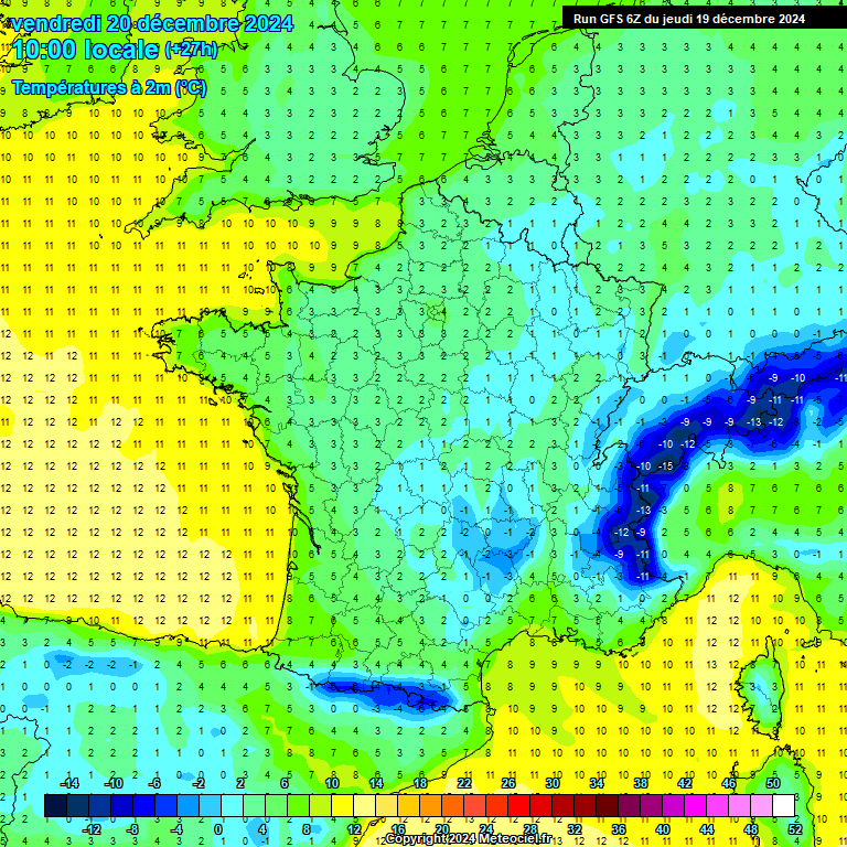 Modele GFS - Carte prvisions 