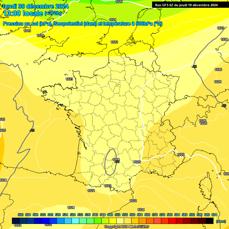 Modele GFS - Carte prvisions 