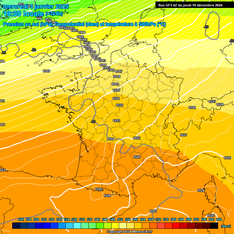 Modele GFS - Carte prvisions 