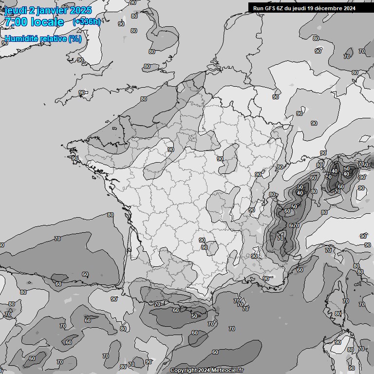 Modele GFS - Carte prvisions 