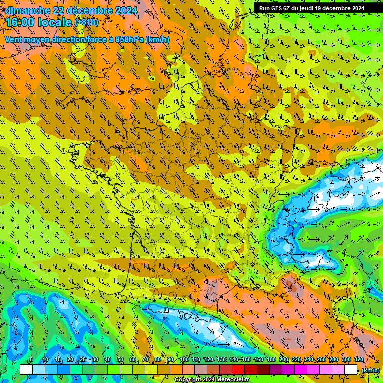 Modele GFS - Carte prvisions 