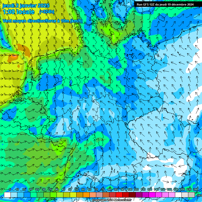 Modele GFS - Carte prvisions 