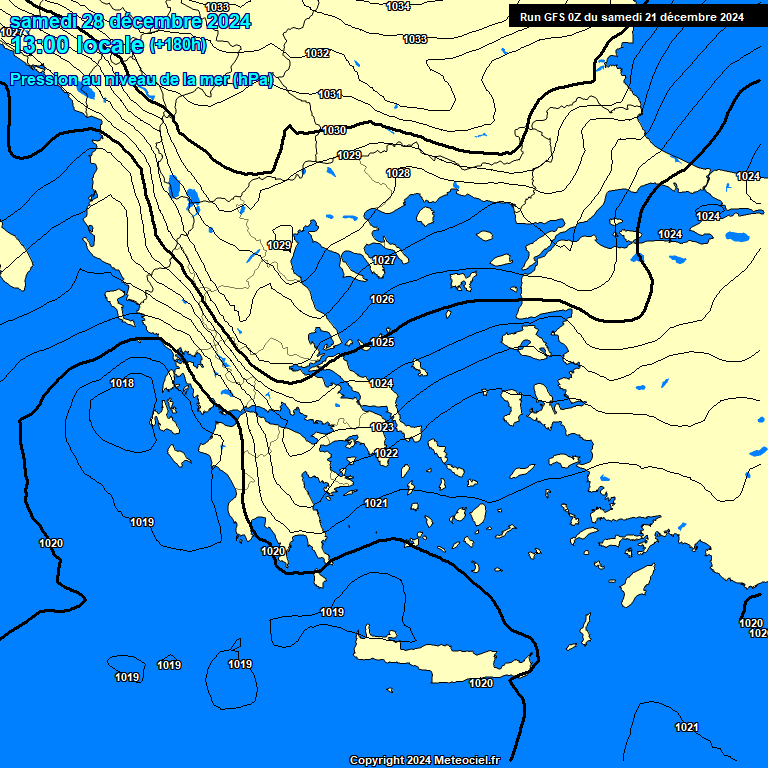 Modele GFS - Carte prvisions 