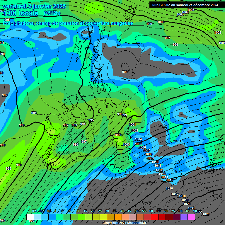 Modele GFS - Carte prvisions 