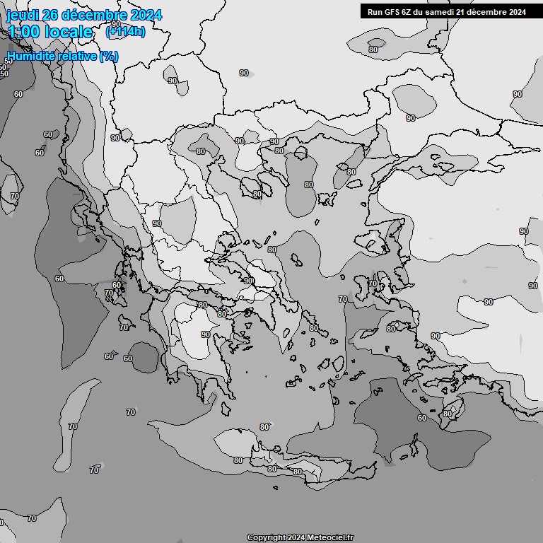 Modele GFS - Carte prvisions 