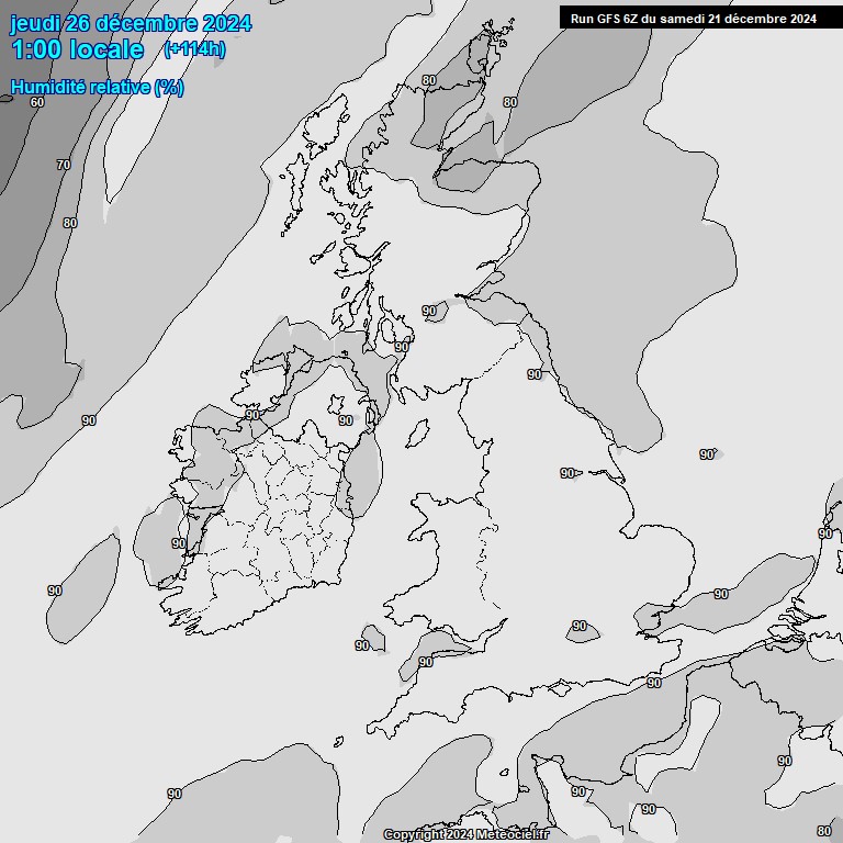 Modele GFS - Carte prvisions 