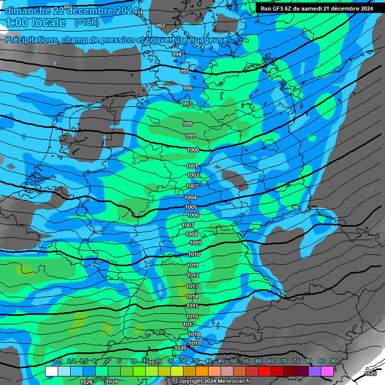 Modele GFS - Carte prvisions 