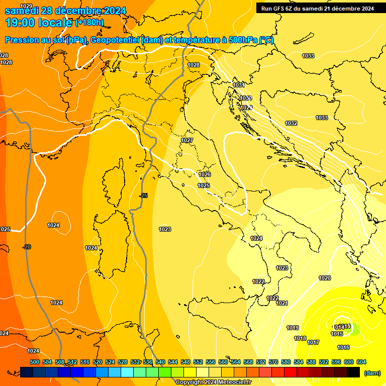 Modele GFS - Carte prvisions 