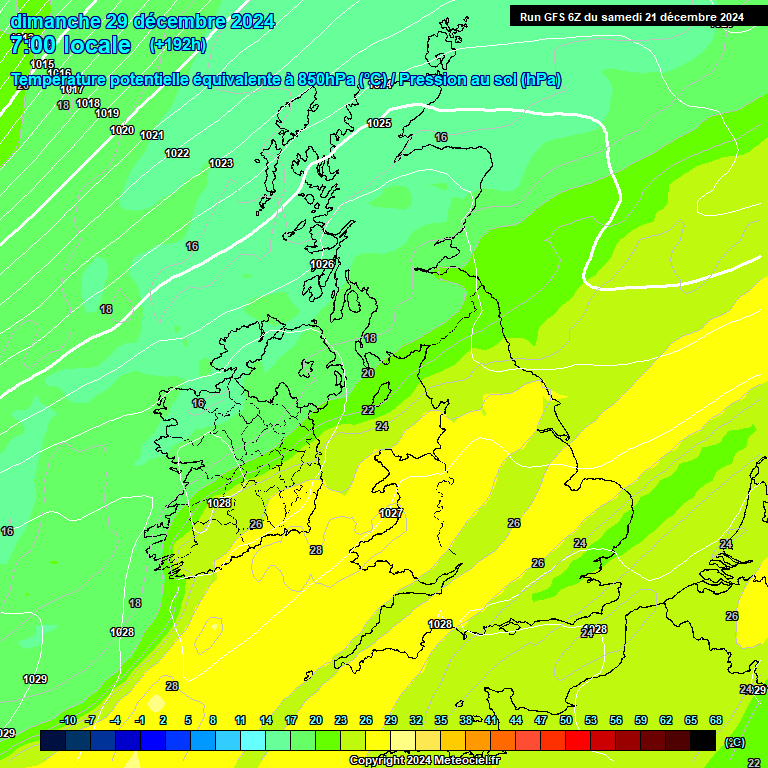 Modele GFS - Carte prvisions 