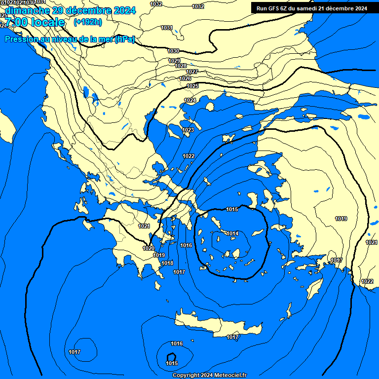 Modele GFS - Carte prvisions 