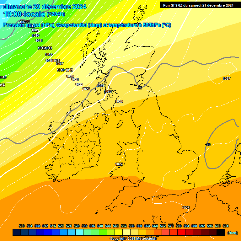 Modele GFS - Carte prvisions 