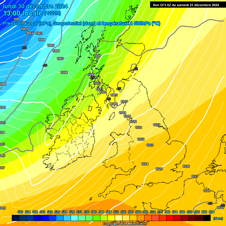 Modele GFS - Carte prvisions 