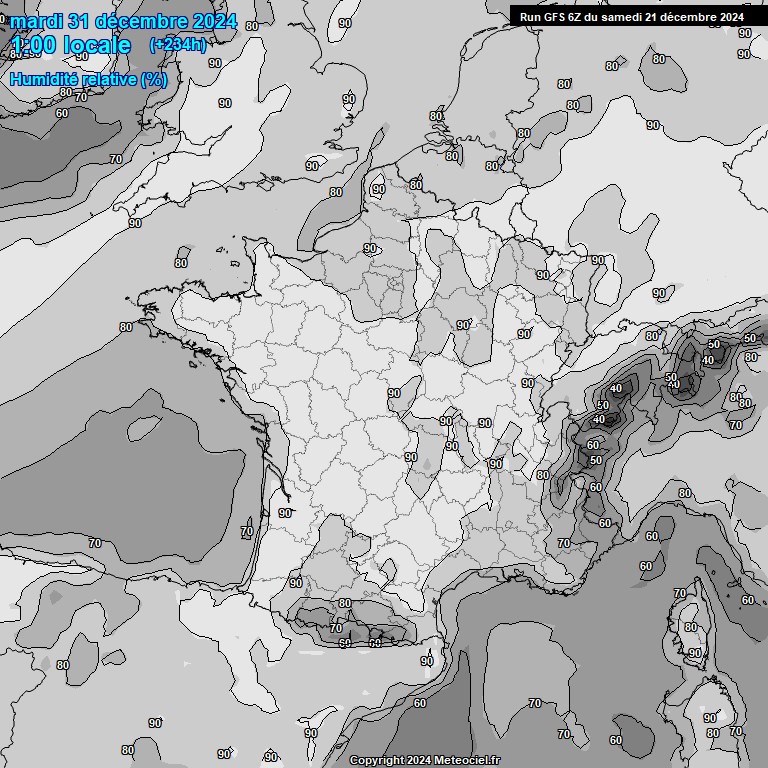 Modele GFS - Carte prvisions 