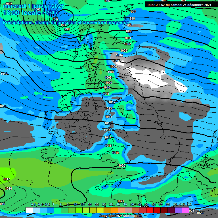 Modele GFS - Carte prvisions 