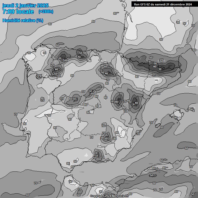 Modele GFS - Carte prvisions 