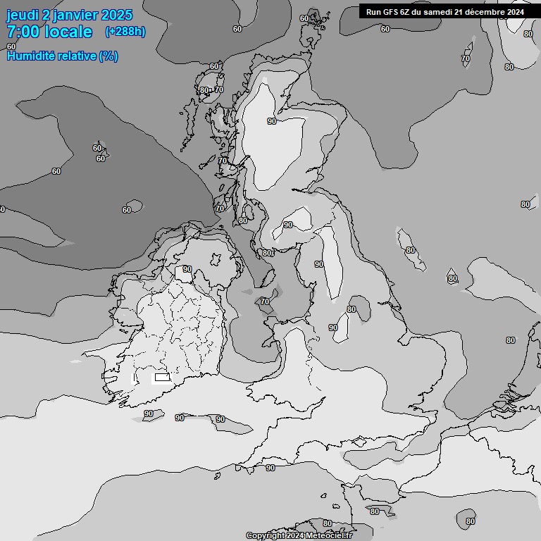 Modele GFS - Carte prvisions 