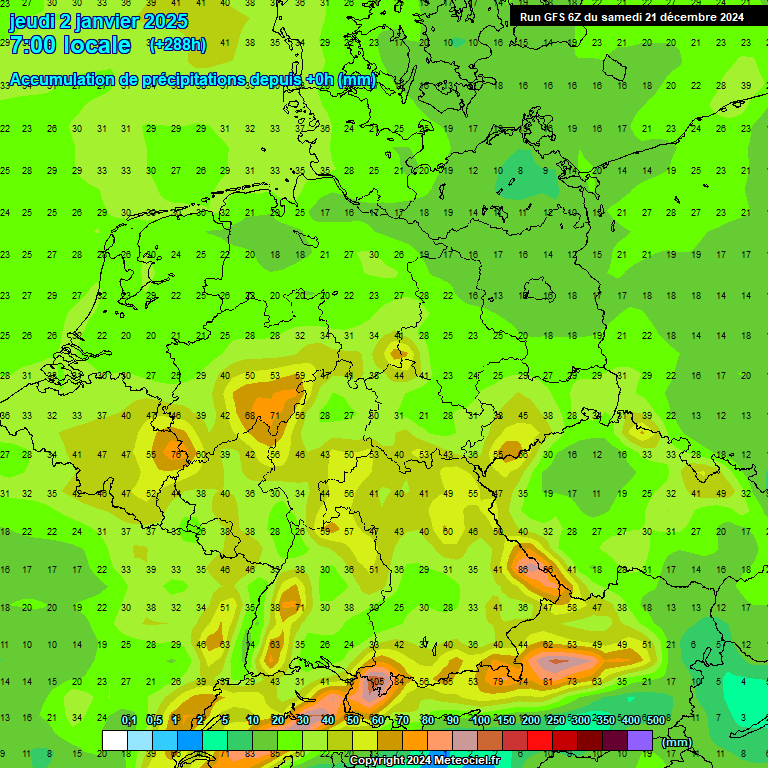 Modele GFS - Carte prvisions 