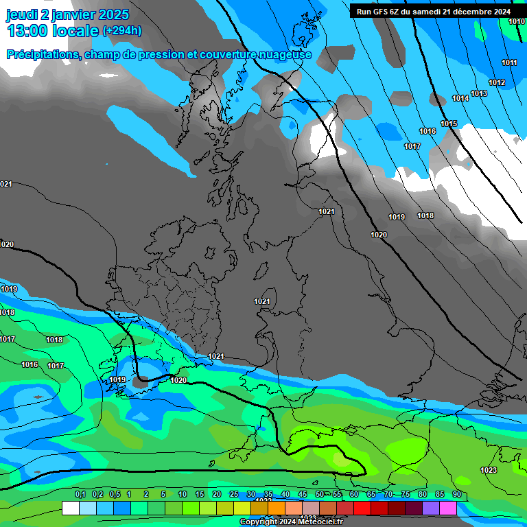 Modele GFS - Carte prvisions 