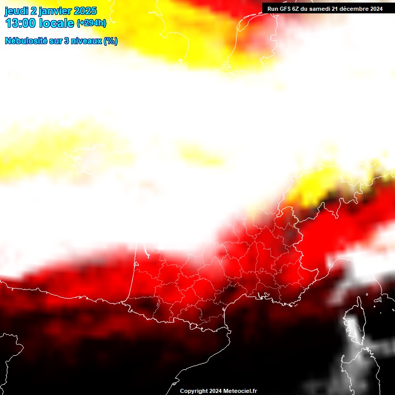 Modele GFS - Carte prvisions 