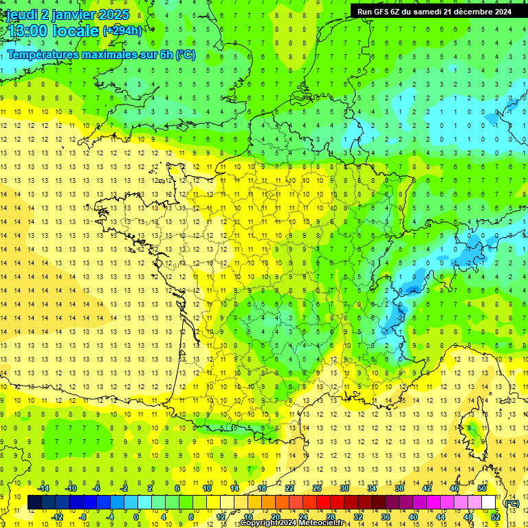 Modele GFS - Carte prvisions 