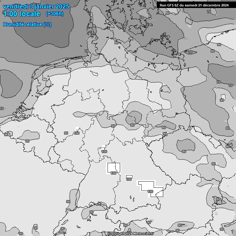 Modele GFS - Carte prvisions 