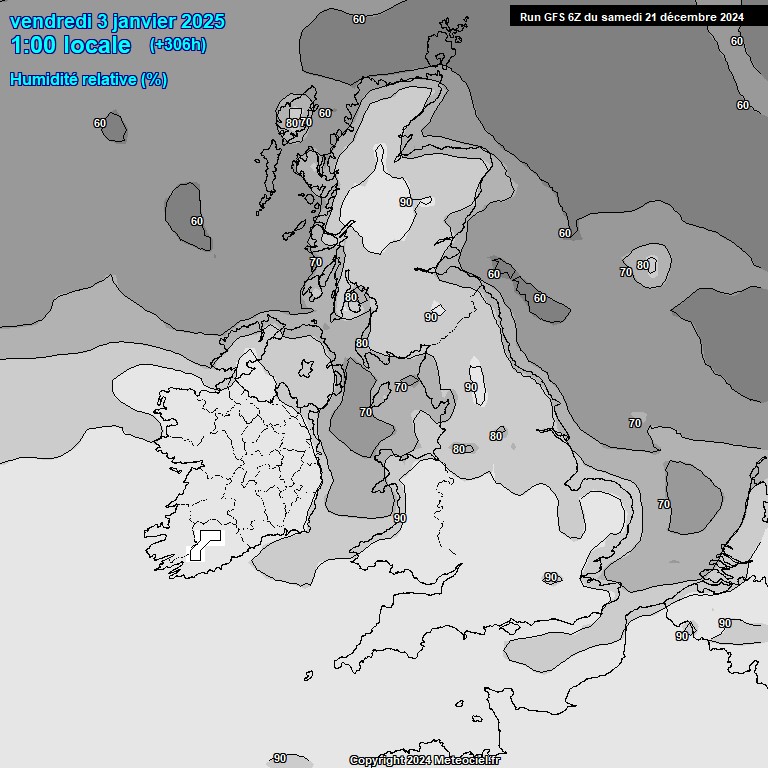 Modele GFS - Carte prvisions 