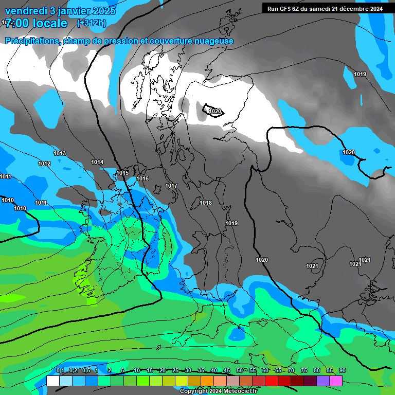 Modele GFS - Carte prvisions 