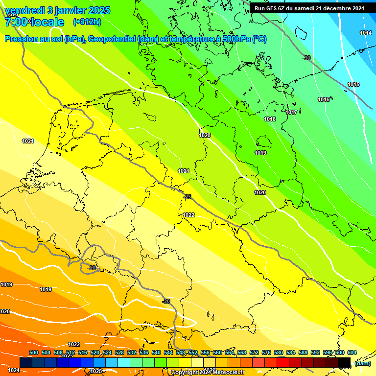 Modele GFS - Carte prvisions 