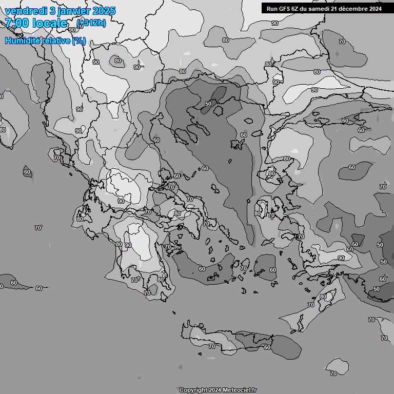 Modele GFS - Carte prvisions 