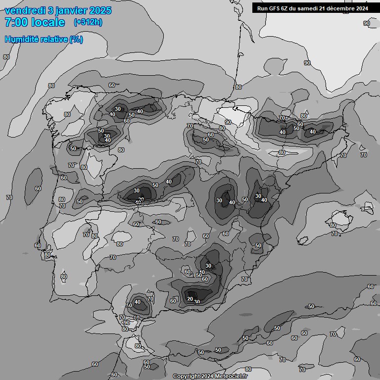 Modele GFS - Carte prvisions 